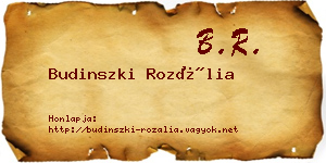 Budinszki Rozália névjegykártya