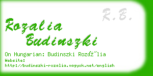 rozalia budinszki business card